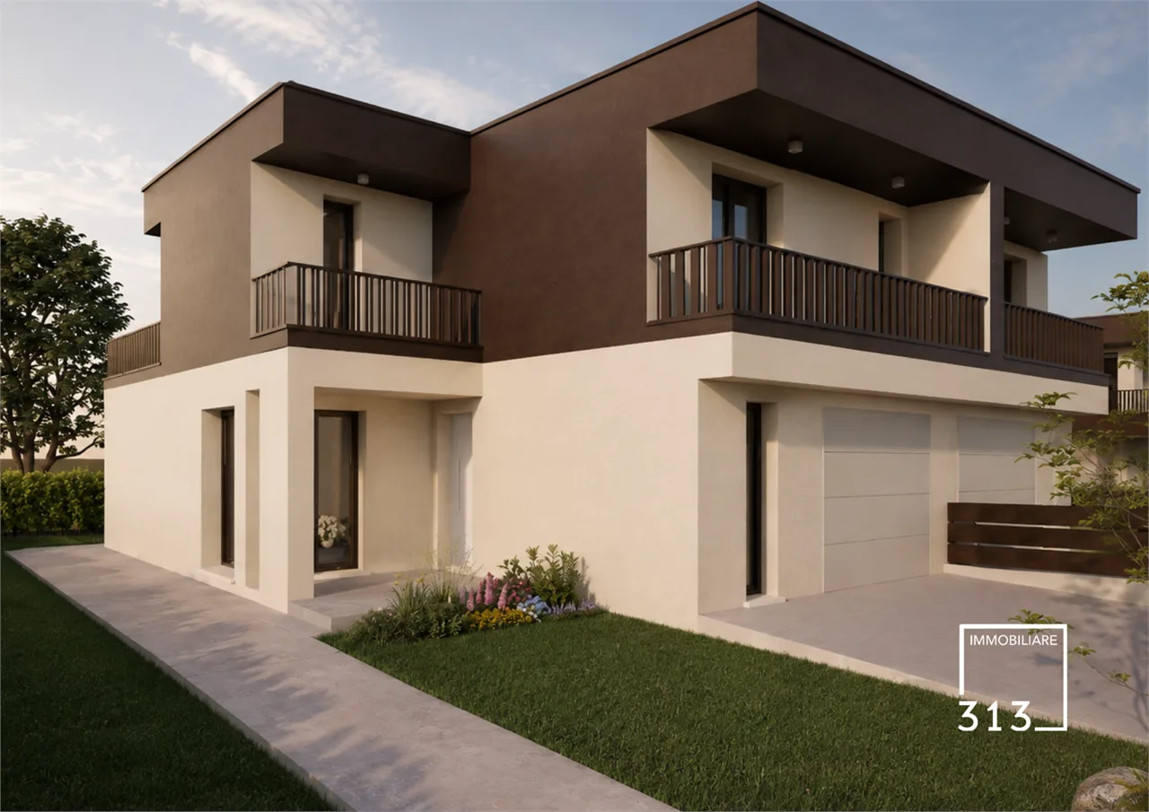 Nuova villa bifamiliare con giardino a Favaro Veneto | Villa 07 – Foto 1 di 7